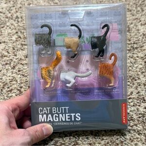 Kikkerland Cat Butt Magnets - Multi-Color Set White Elephant Funny Gift